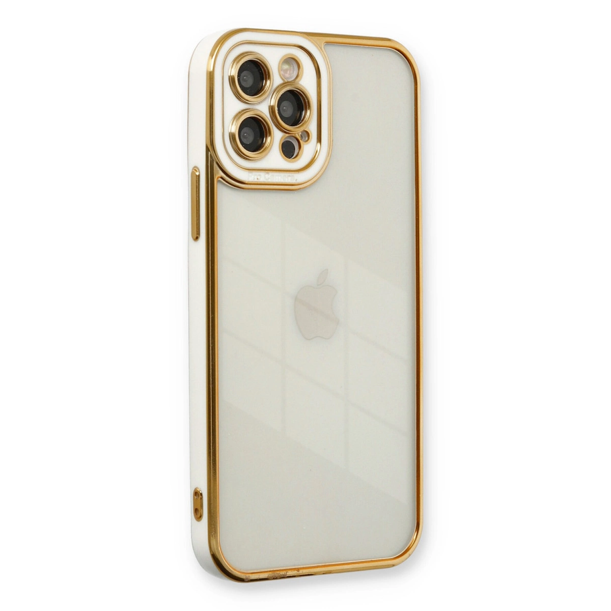 İphone 12 Pro Max Kılıf Liva Lens Silikon - Beyaz