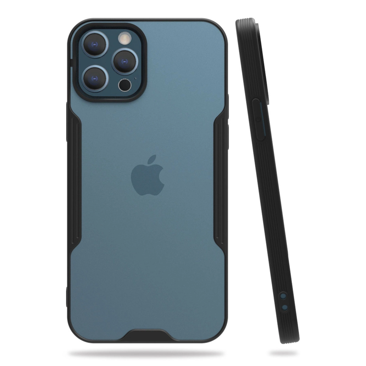 İphone 12 Pro Max Kılıf Platin Silikon - Siyah