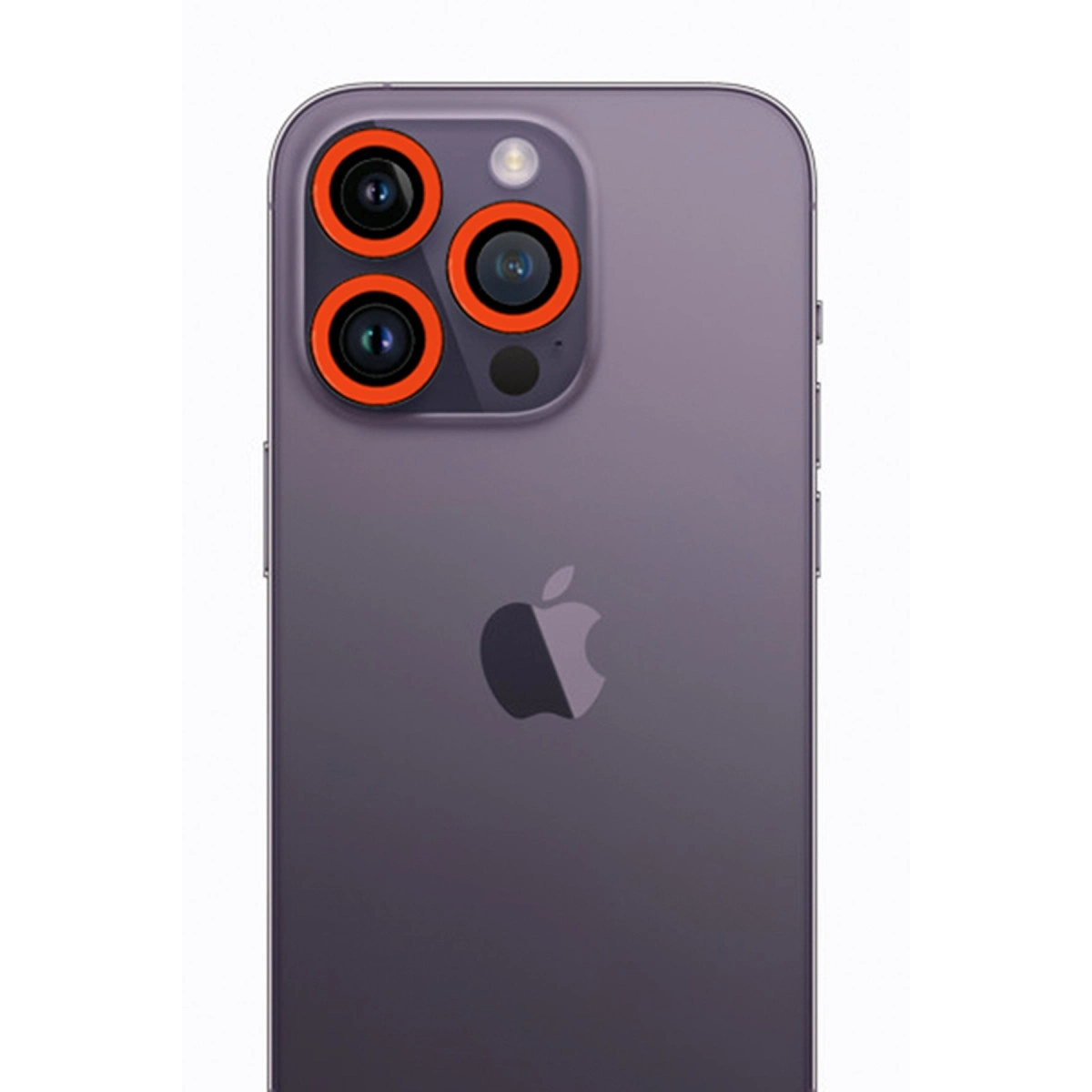 İphone 12 Pro Neon Fosforlu Kamera Lens - Turuncu