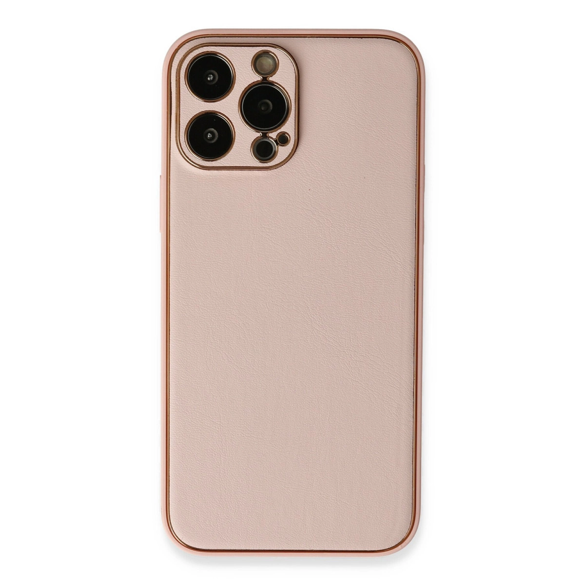 İphone 13 Pro Kılıf Coco Deri Silikon Kapak - Pembe