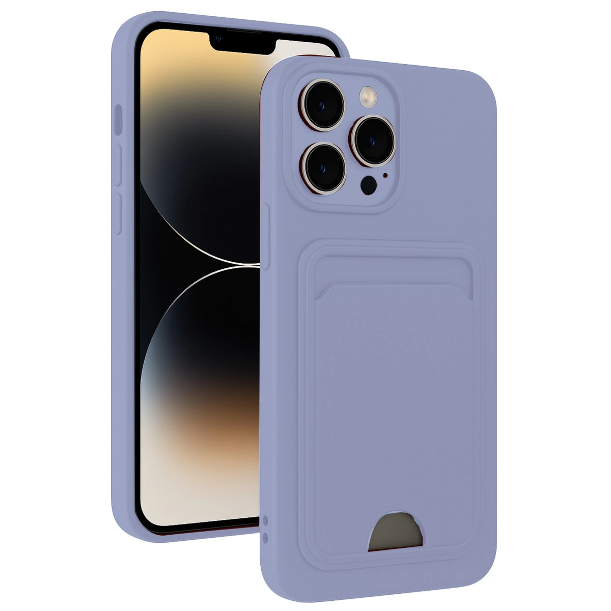 İphone 13 Pro Kılıf Kelvin Kartvizitli Silikon - Lila