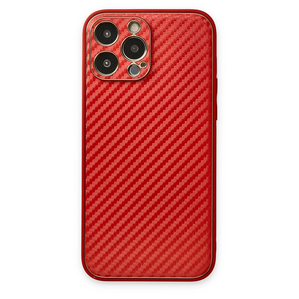 İphone 13 Pro Max Kılıf Coco Karbon Silikon - Kırmızı