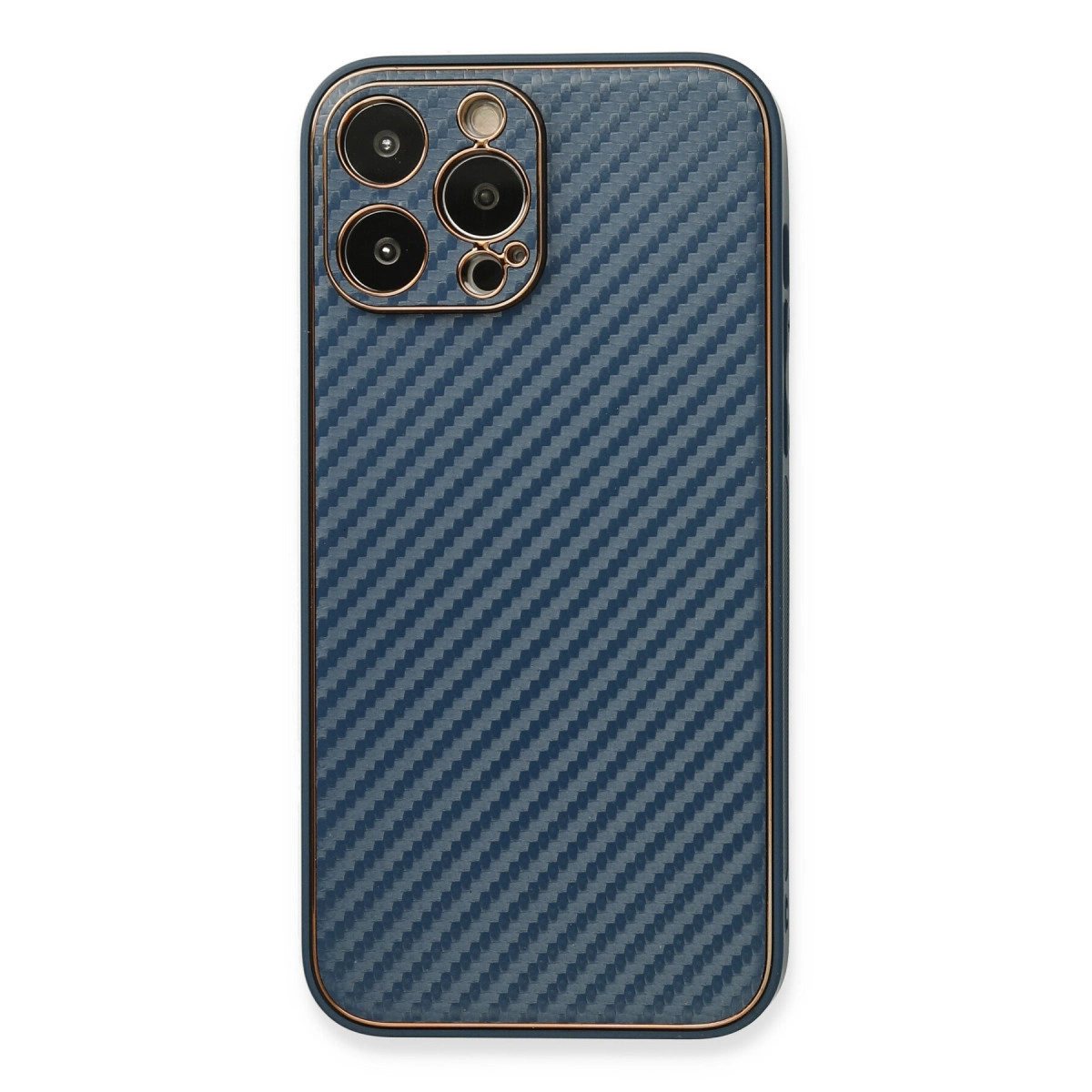 İphone 13 Pro Max Kılıf Coco Karbon Silikon - Mavi