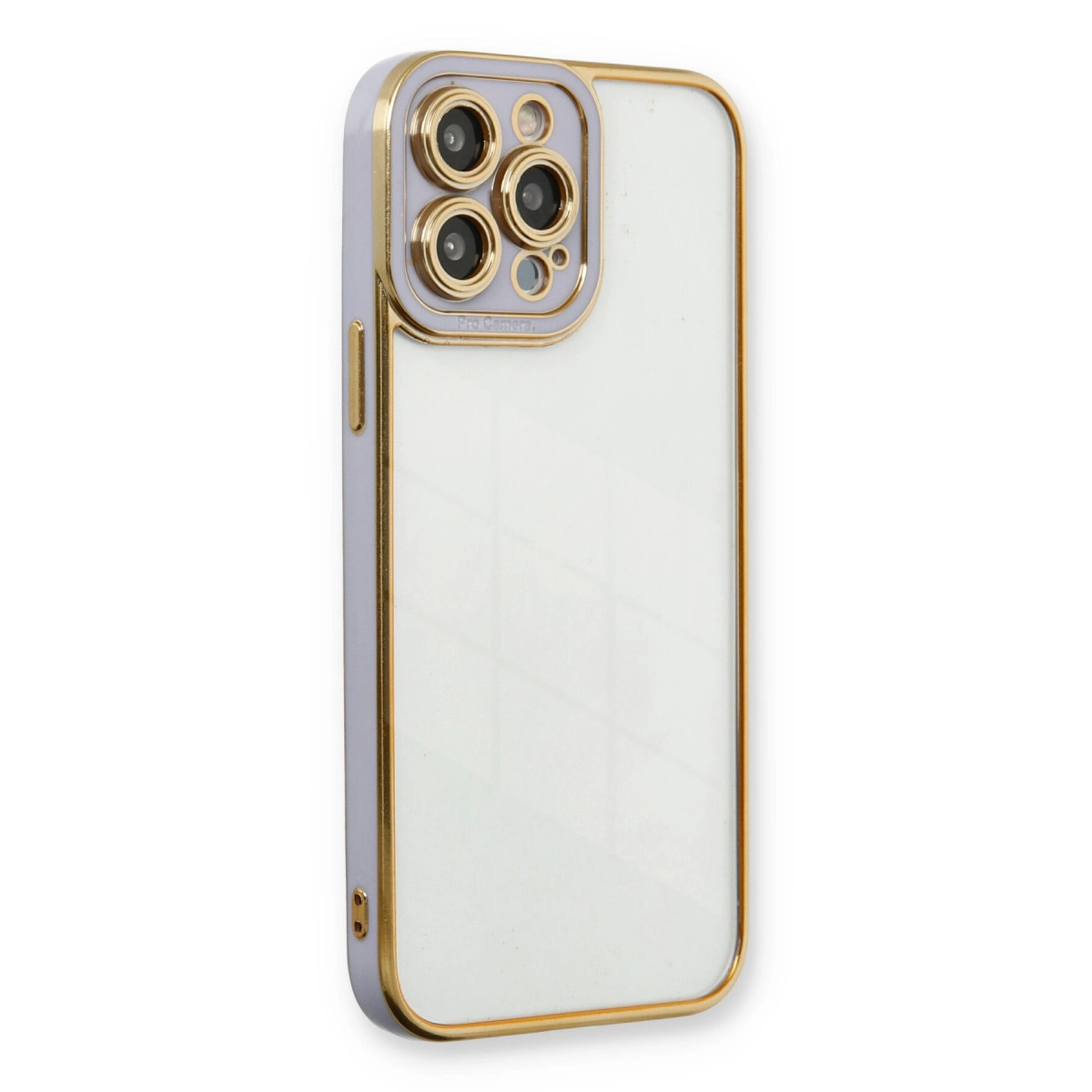 İphone 13 Pro Max Kılıf Liva Lens Silikon - Lila