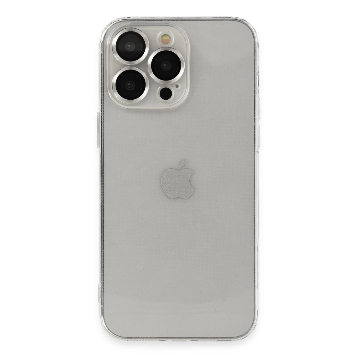İphone 13 Pro Max Kılıf Luko Lens Silikon - Gümüş