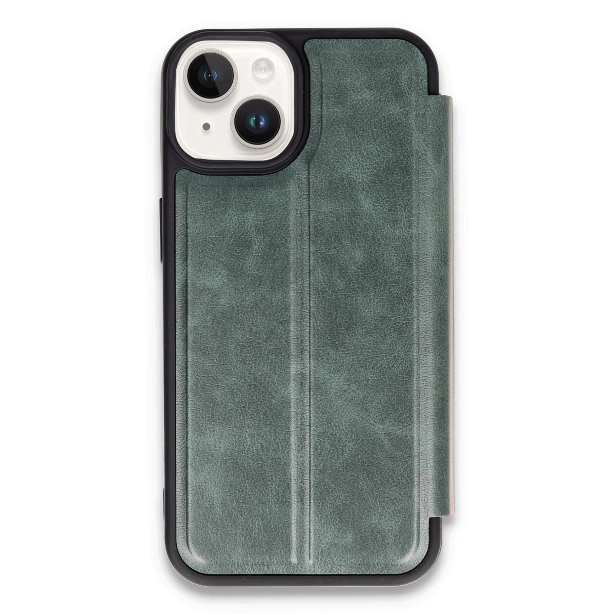 İphone 14 Kılıf Flip Cover - Koyu Yeşil