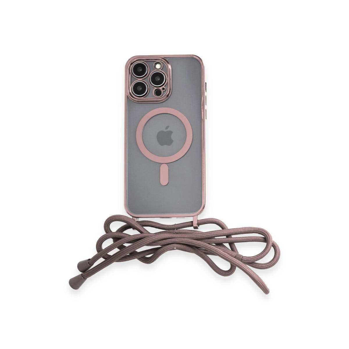 İphone 14 Pro Kılıf Divo Lazer Askılı Magsafe Kapak - Pembe