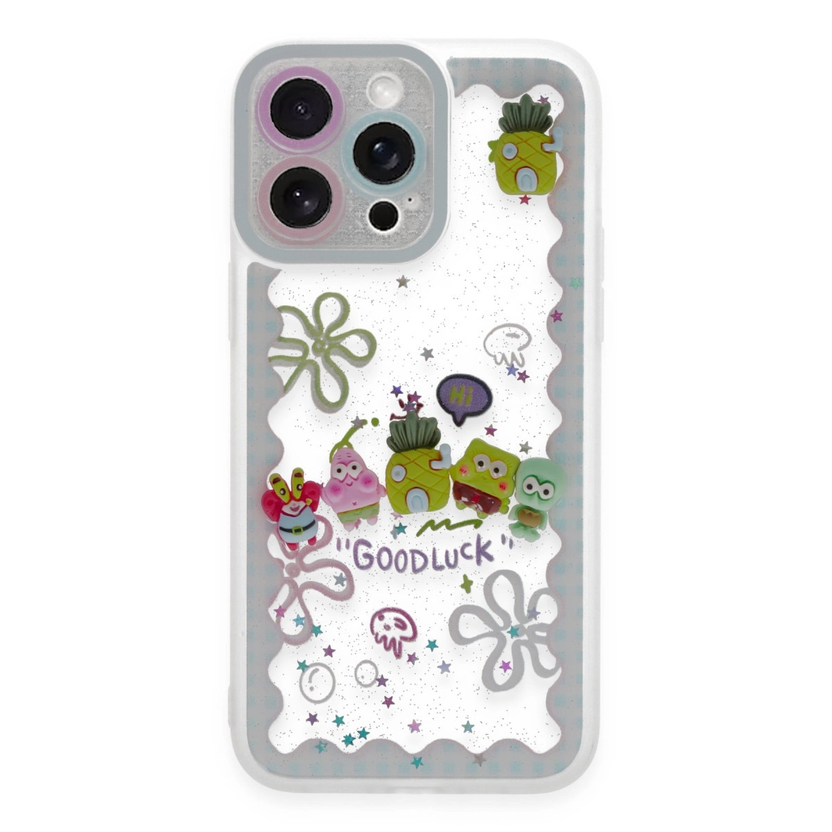 İphone 14 Pro Kılıf Sweet Desenli Silikon Kapak - Açık Mavi