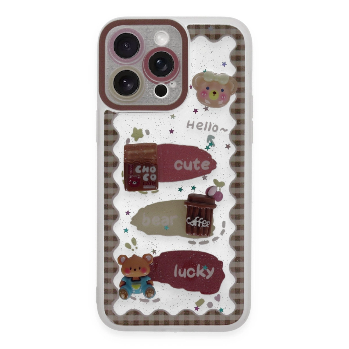İphone 14 Pro Kılıf Sweet Desenli Silikon Kapak - Şeffaf