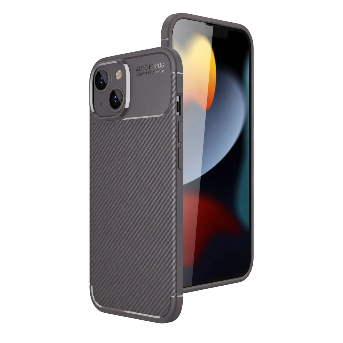 İphone 15 Kılıf Auto Focus Karbon Kapak - Gri