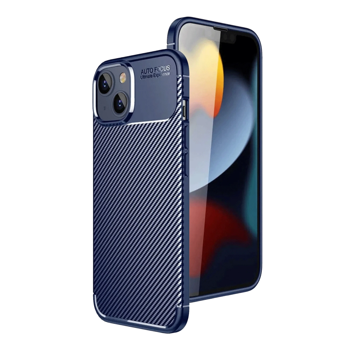 İphone 15 Kılıf Auto Focus Karbon Kapak - Lacivert