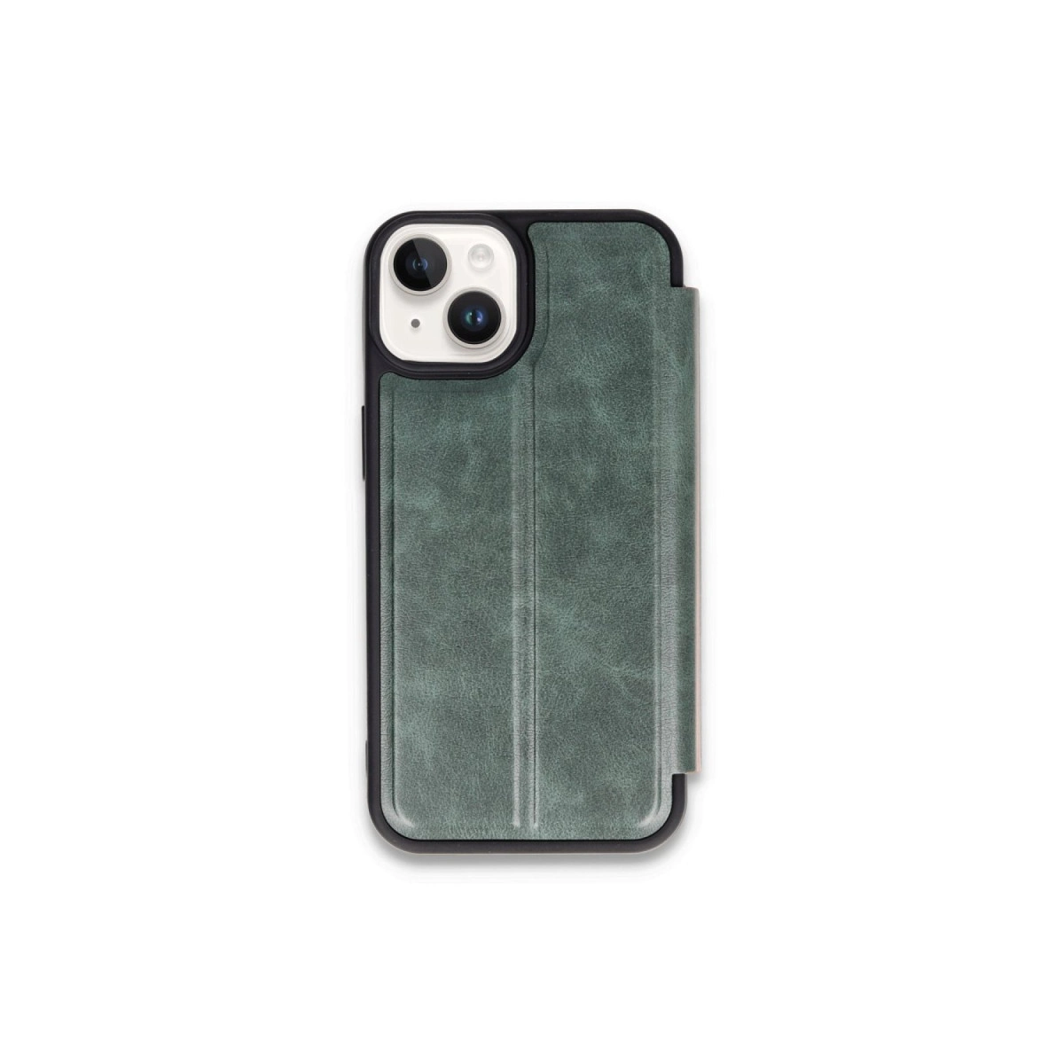 İphone 15 Kılıf Flip Cover - Koyu Yeşil