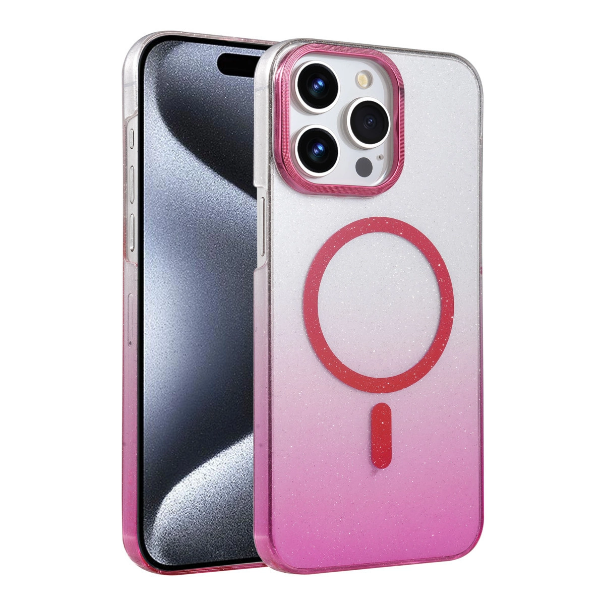 İphone 15 Pro Max Glossy Magsafe Kapak - Pembe