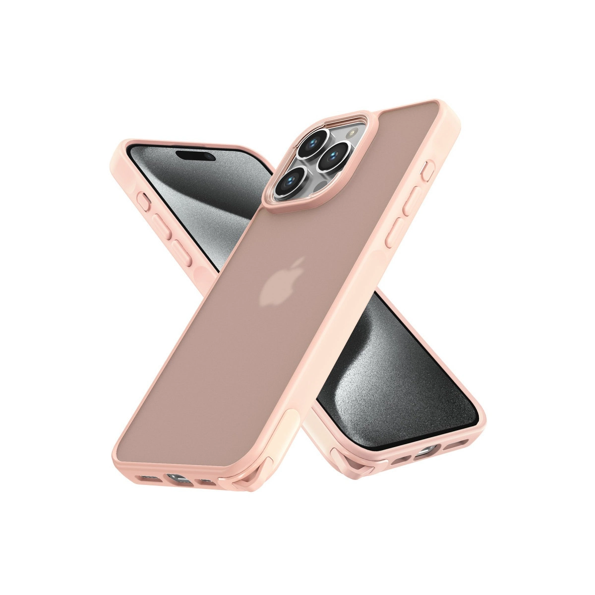 İphone 15 Pro Max Kılıf Elegant Kapak - Pudra