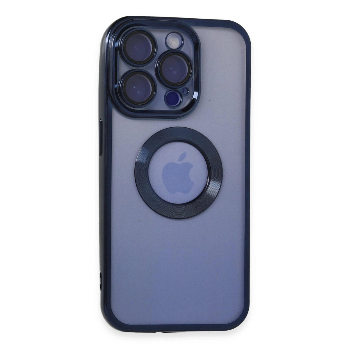 İphone 15 Pro Max Kılıf Slot Silikon - Lacivert