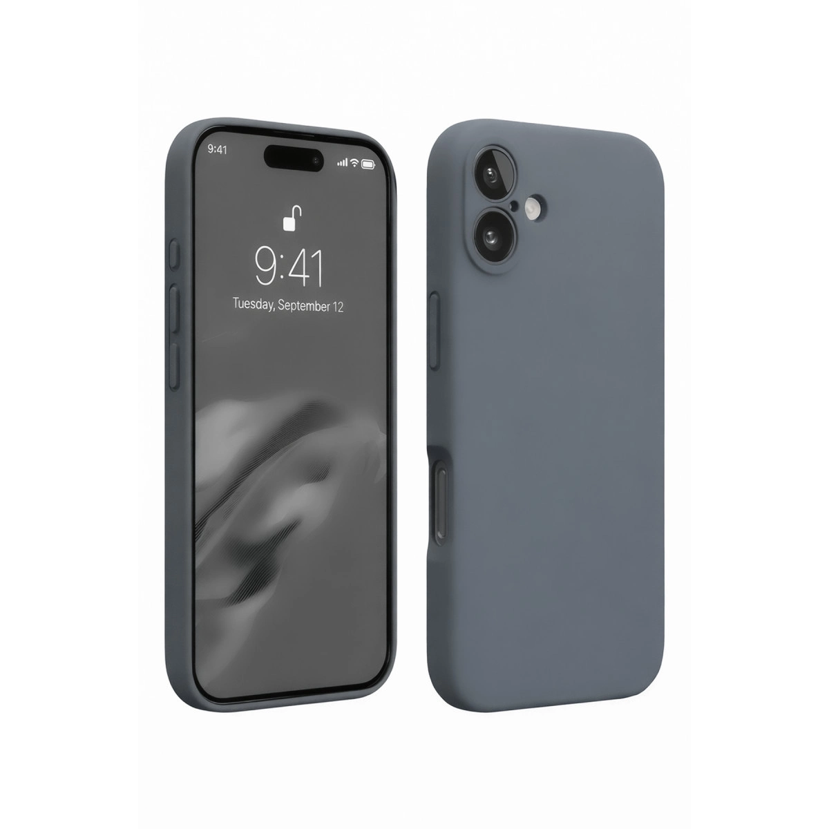 İphone 16 Plus Kılıf Nano İçi Kadife Silikon - Gri