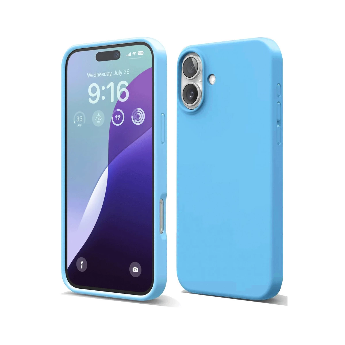 İphone 16 Plus Kılıf Nano İçi Kadife Silikon - Mavi