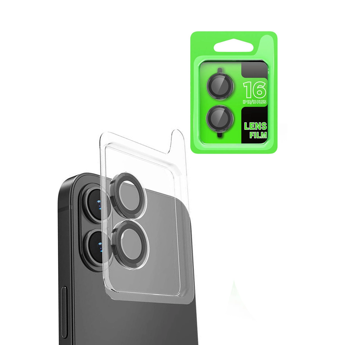 İphone 16 Plus Raze Metal Kamera Lens - Siyah