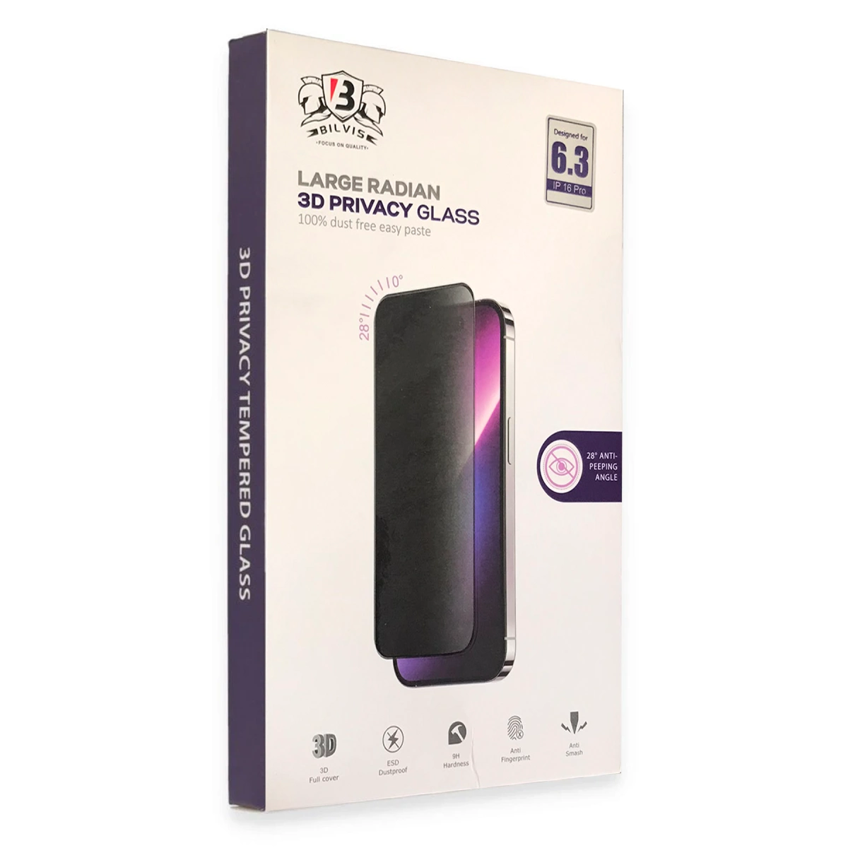 İphone 16 Pro Bilvis 3d Radian Hayalet Cam Ekran Koruyucu