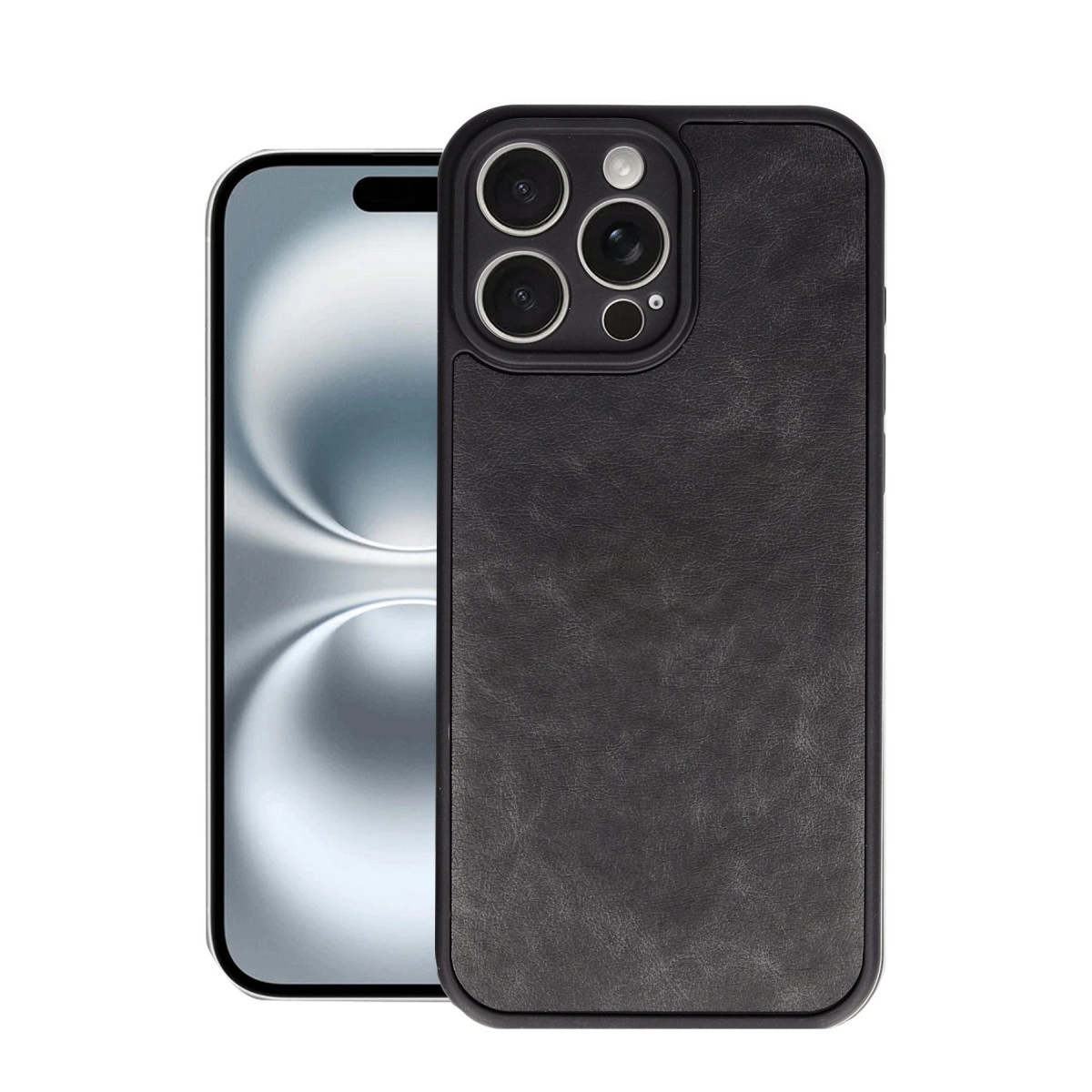 İphone 16 Pro Kılıf Aras Deri Kapak - Siyah