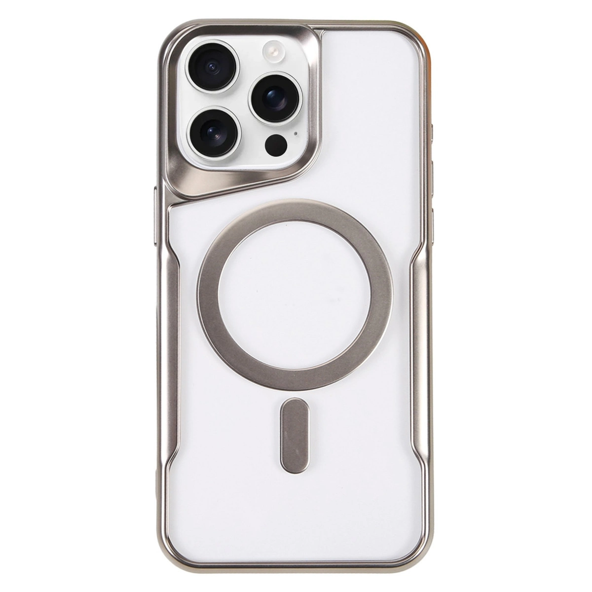 İphone 16 Pro Kılıf Boyi Magsafe Silikon Kapak - Gümüş