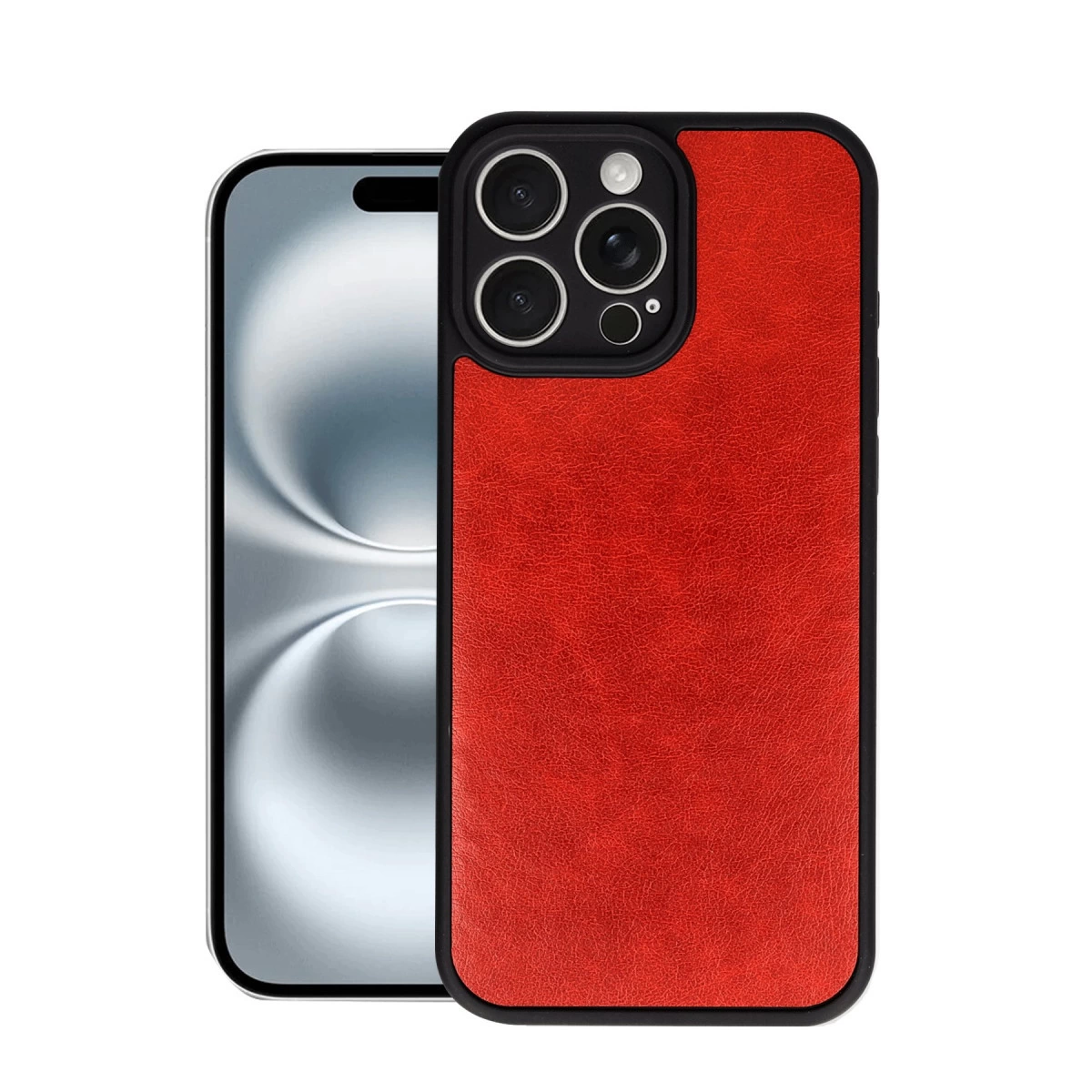 İphone 16 Pro Max Kılıf Aras Deri Kapak - Kırmızı