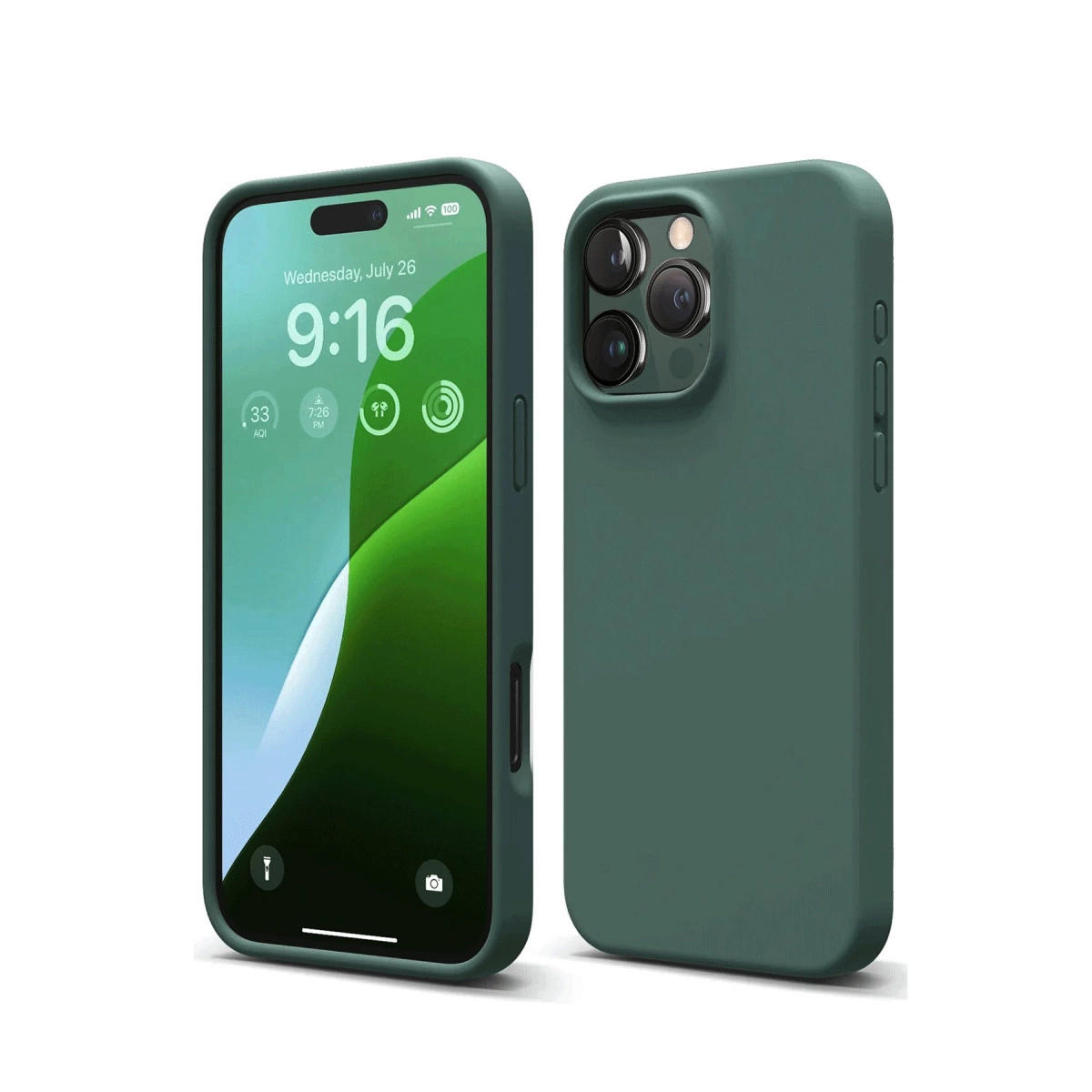 İphone 16 Pro Max Kılıf First Silikon - Koyu Yeşil
