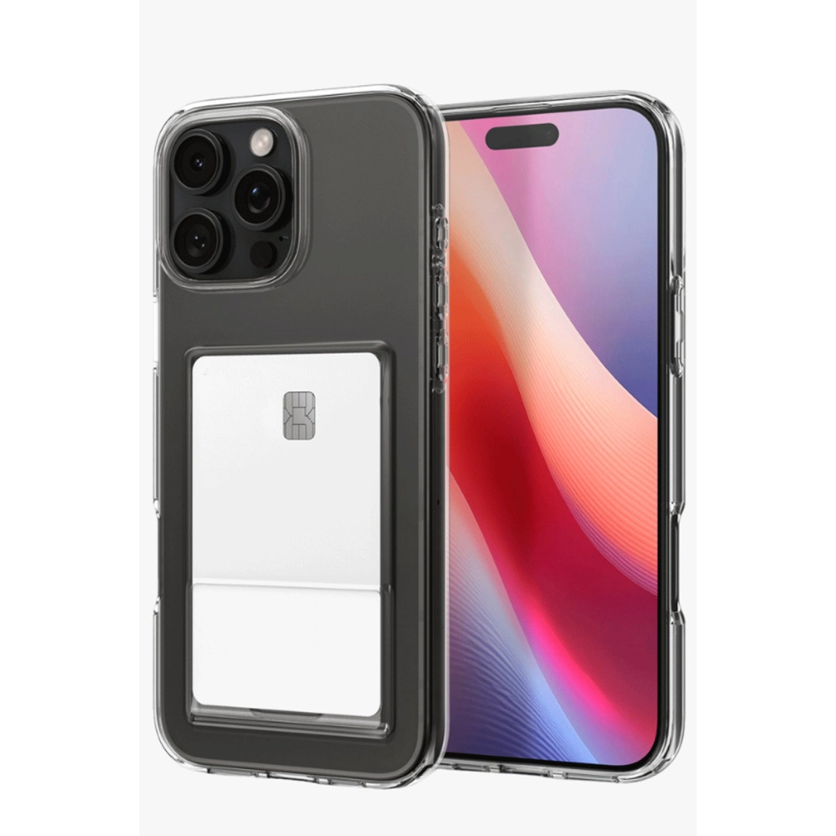 İphone 16 Pro Max Kılıf Kart Şeffaf Silikon - Şeffaf
