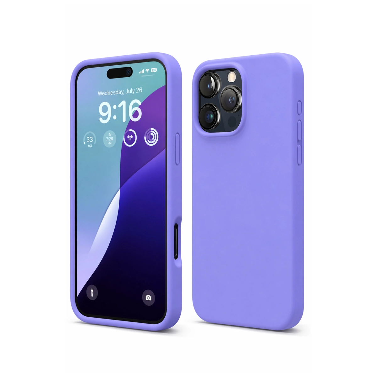 İphone 16 Pro Max Kılıf Nano İçi Kadife Silikon - Lila