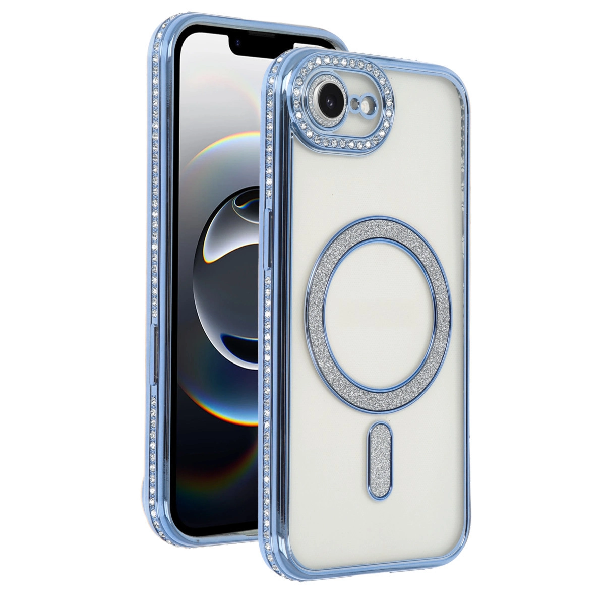 İphone 16e Joke Simli Magneticsafe Kılıf - Mavi