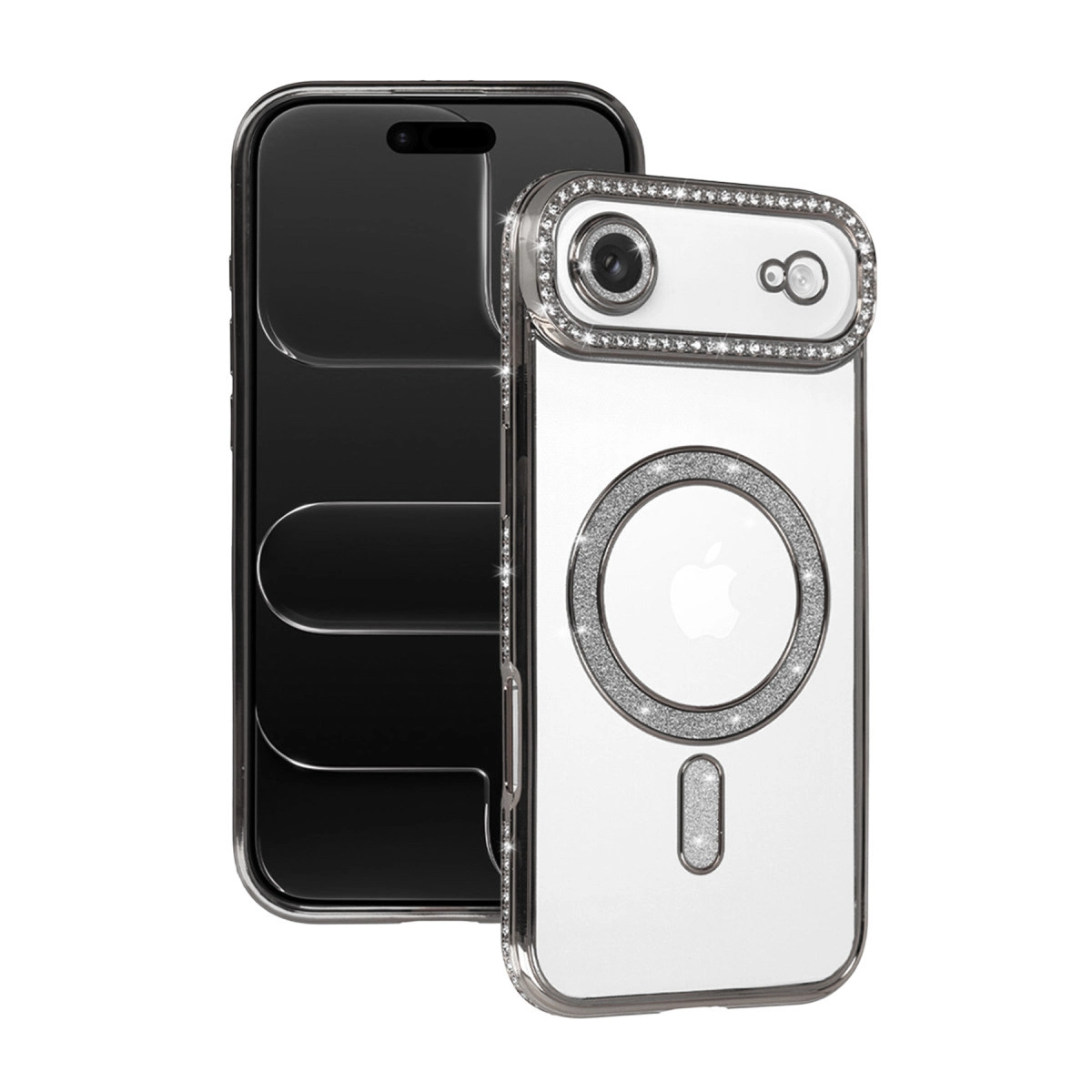 İphone 17 Air Joke Simli Magneticsafe Kılıf - Gümüş