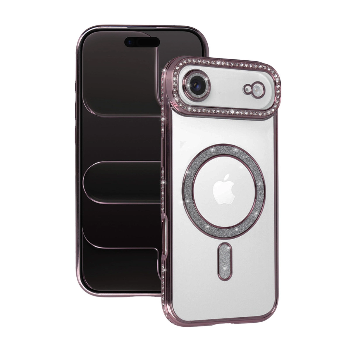 İphone 17 Air Joke Simli Magneticsafe Kılıf - Pembe