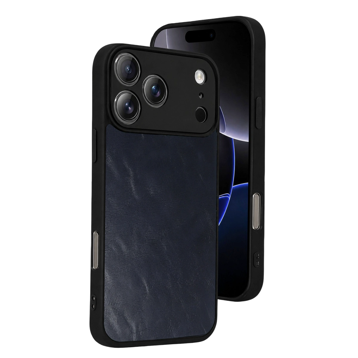 İphone 17 Pro Aras Deri Kapak - Lacivert