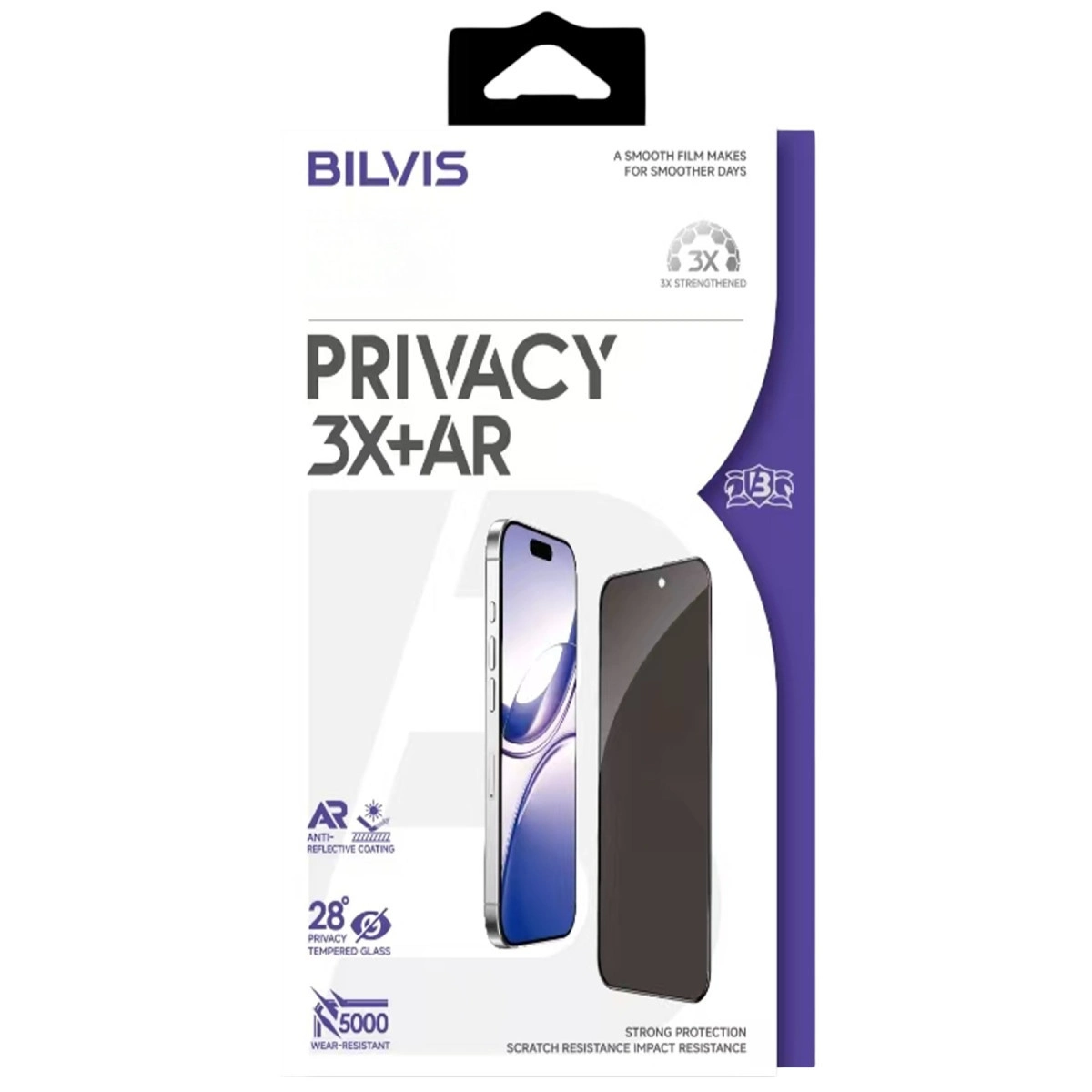 İphone 17 Pro Bilvis 3x Ar Hayalet Cam Ekran Koruyucu - Siyah