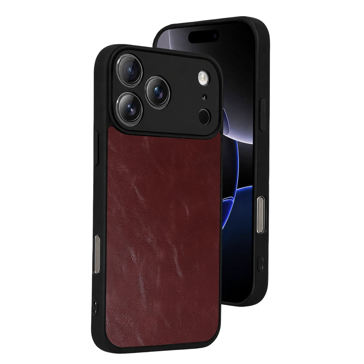 İphone 17 Pro Max Aras Deri Kapak - Bordo