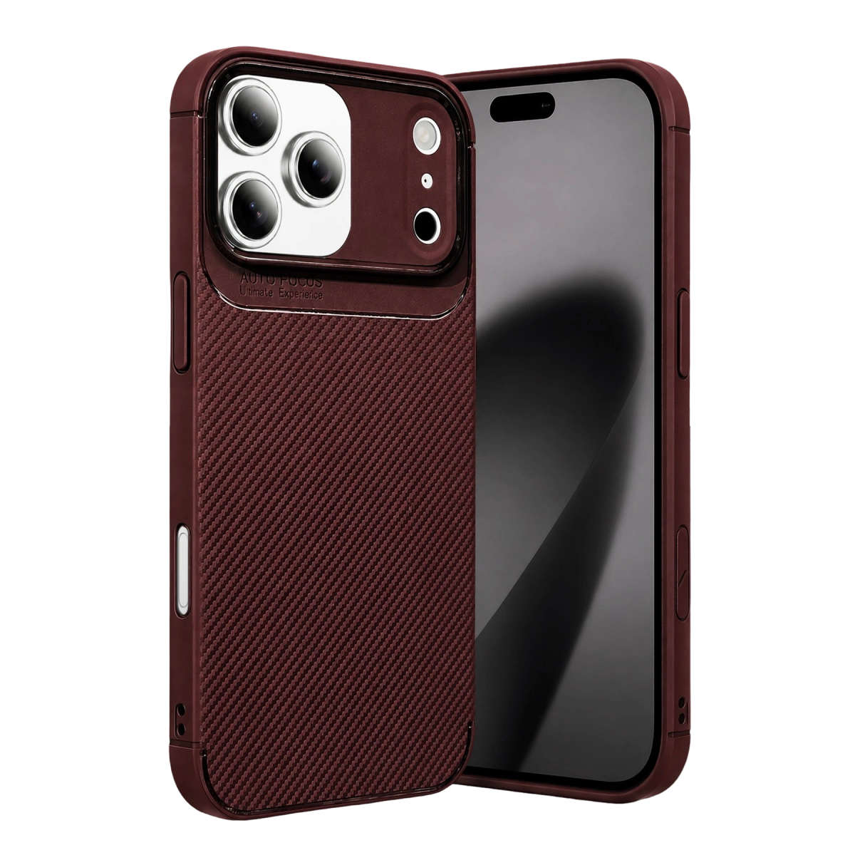 İphone 17 Pro Max Auto Focus Karbon Kapak - Bordo