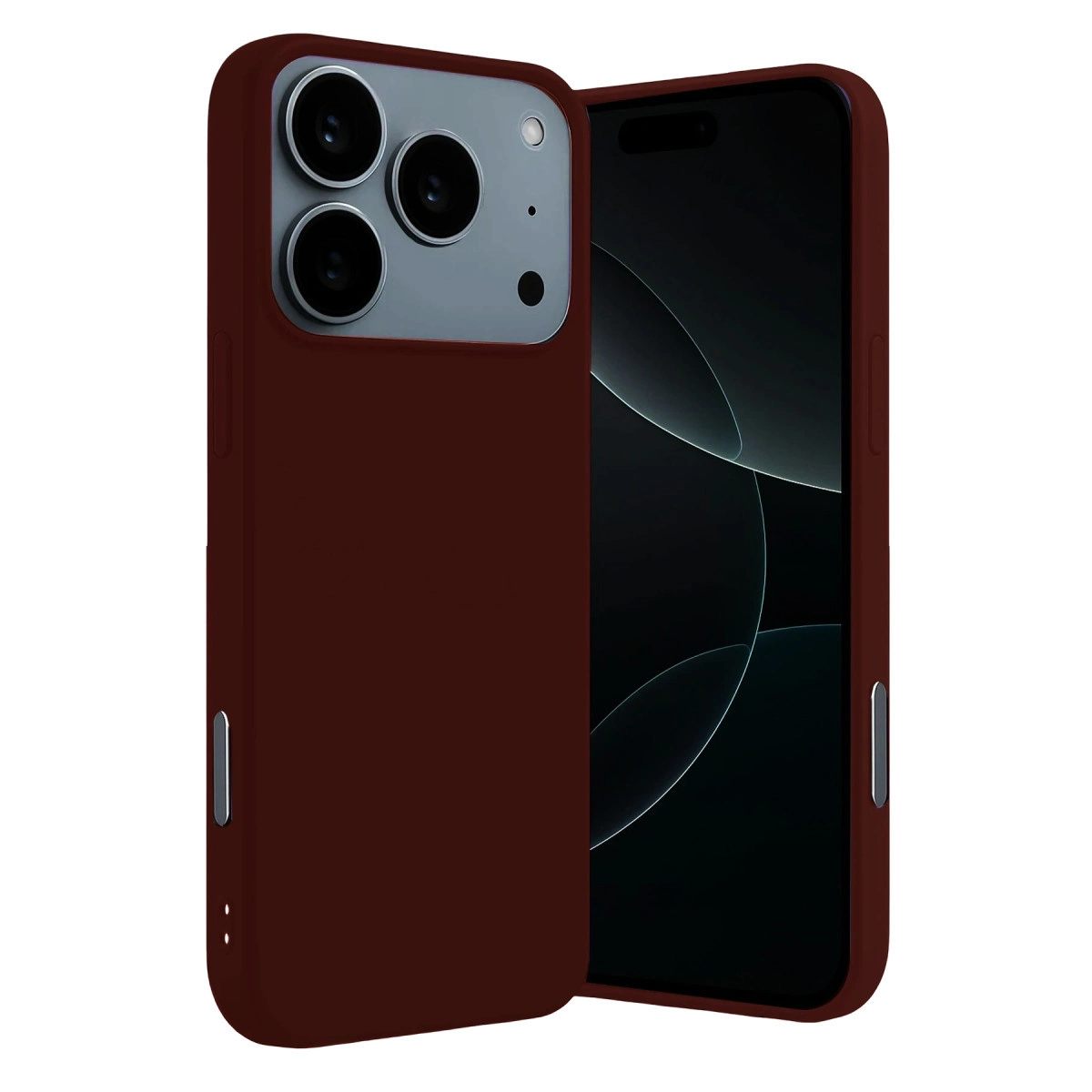 İphone 17 Pro Nano İçi Kadife Silikon - Bordo