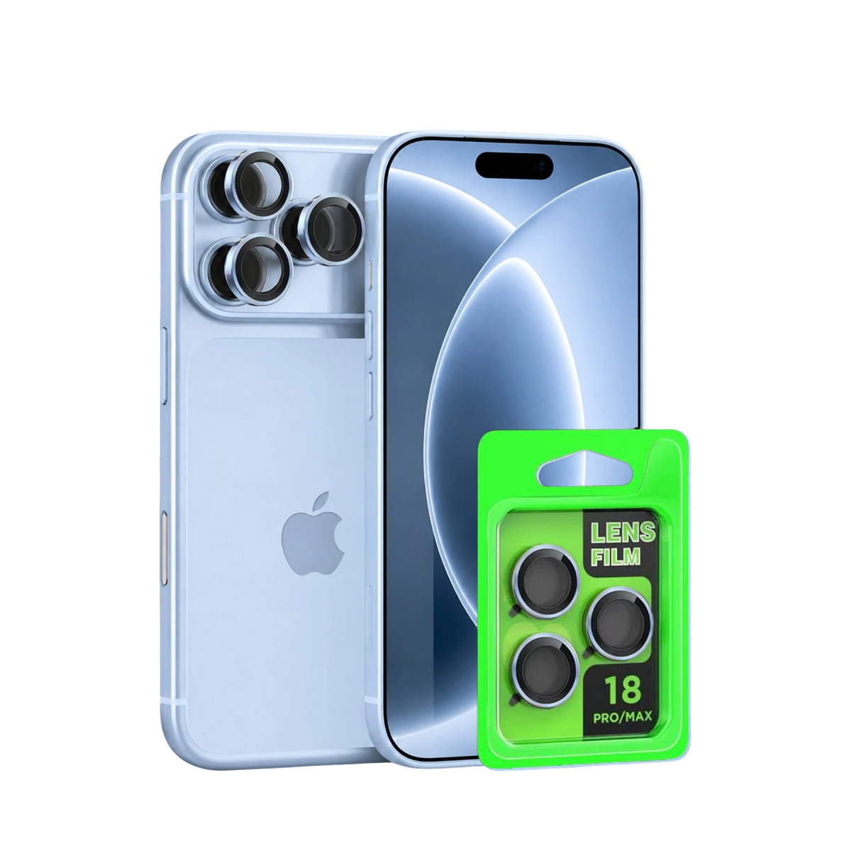 İphone 18 Pro Max Raze Metal Kamera Lens - Açık Mavi