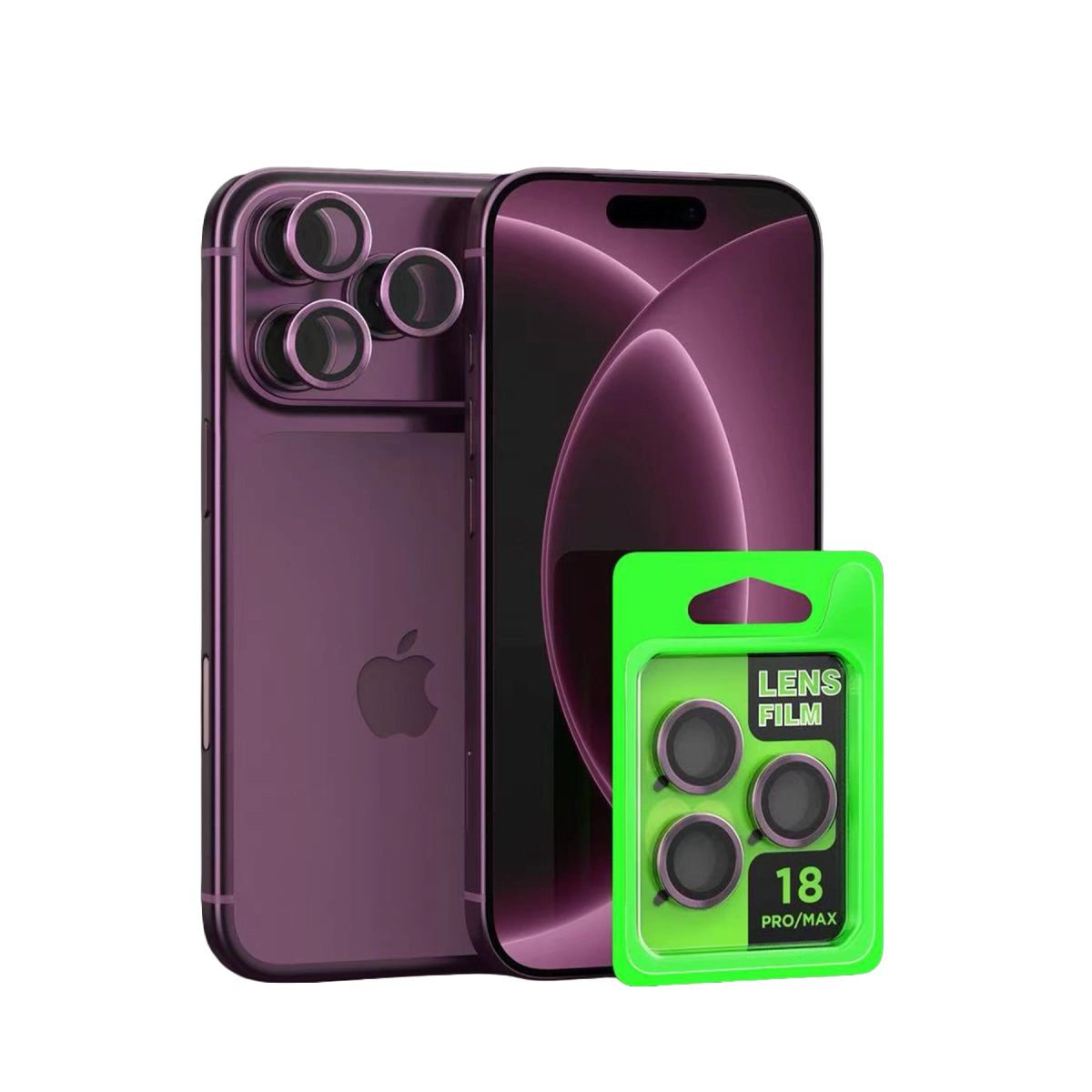 İphone 18 Pro Raze Metal Kamera Lens - Bordo