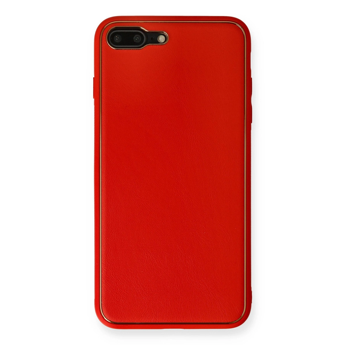 İphone 7 Plus Kılıf Coco Deri Silikon Kapak - Kırmızı