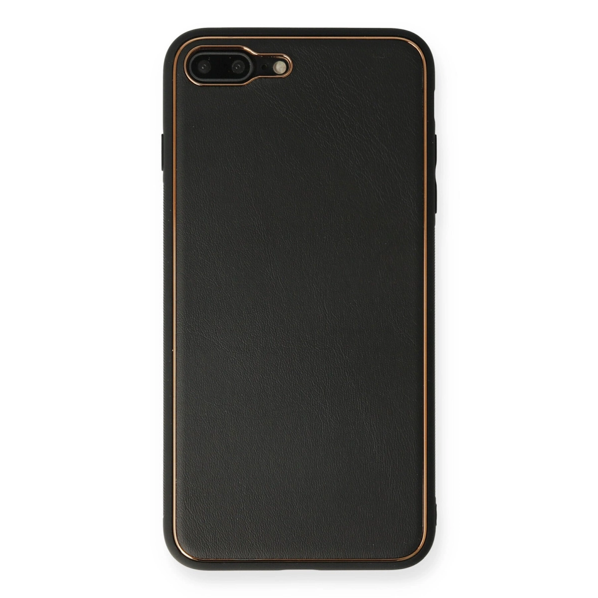 İphone 7 Plus Kılıf Coco Deri Silikon Kapak - Siyah