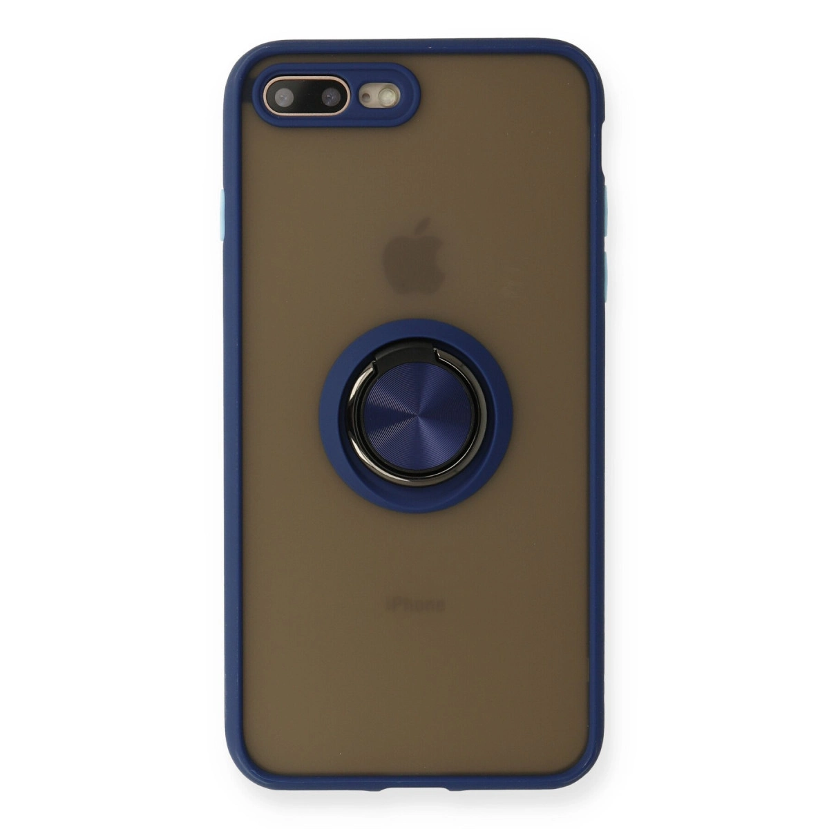 İphone 7 Plus Kılıf Montreal Yüzüklü Silikon Kapak - Lacivert