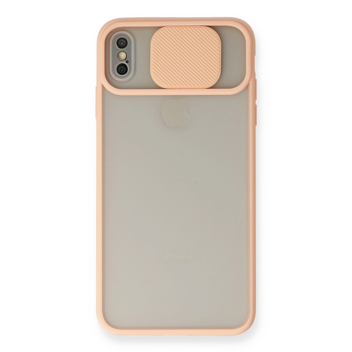 İphone Xs Max Kılıf Palm Buzlu Kamera Sürgülü Silikon - Pembe
