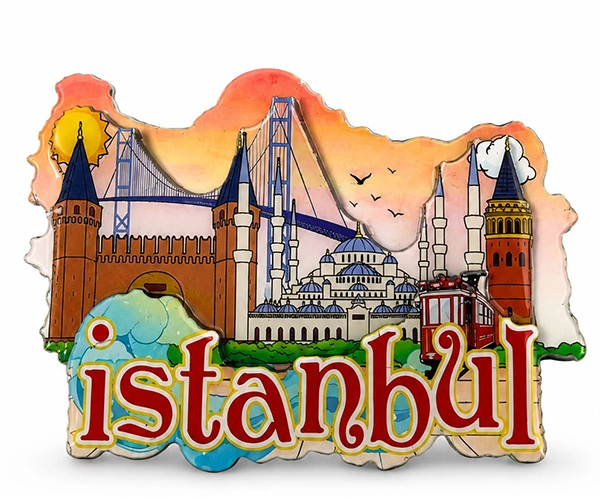 İstanbul Temalı Ahşap Buzdolapı Süsü Magnet