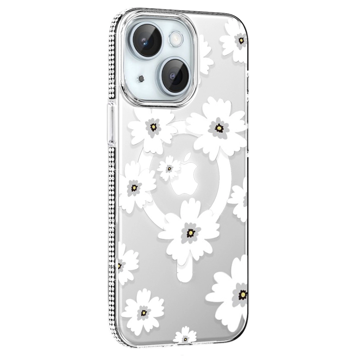 Joko  İphone 14 Floral Magsafe Kapak - Beyaz