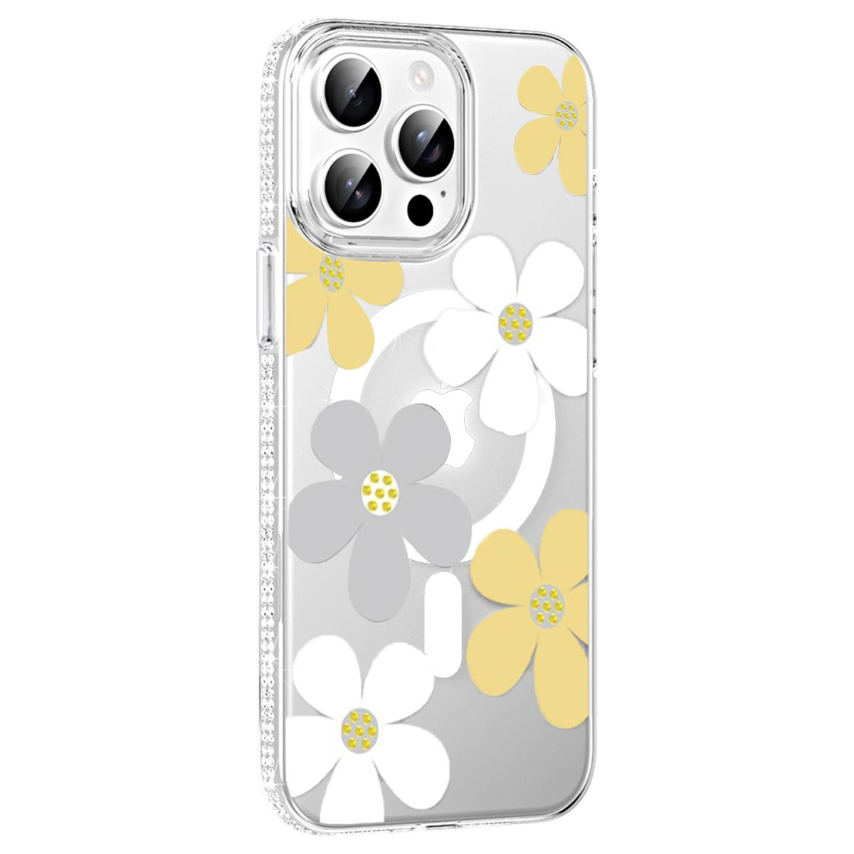 Joko  İphone 15 Pro Max Floral Magsafe Kapak - Sarı