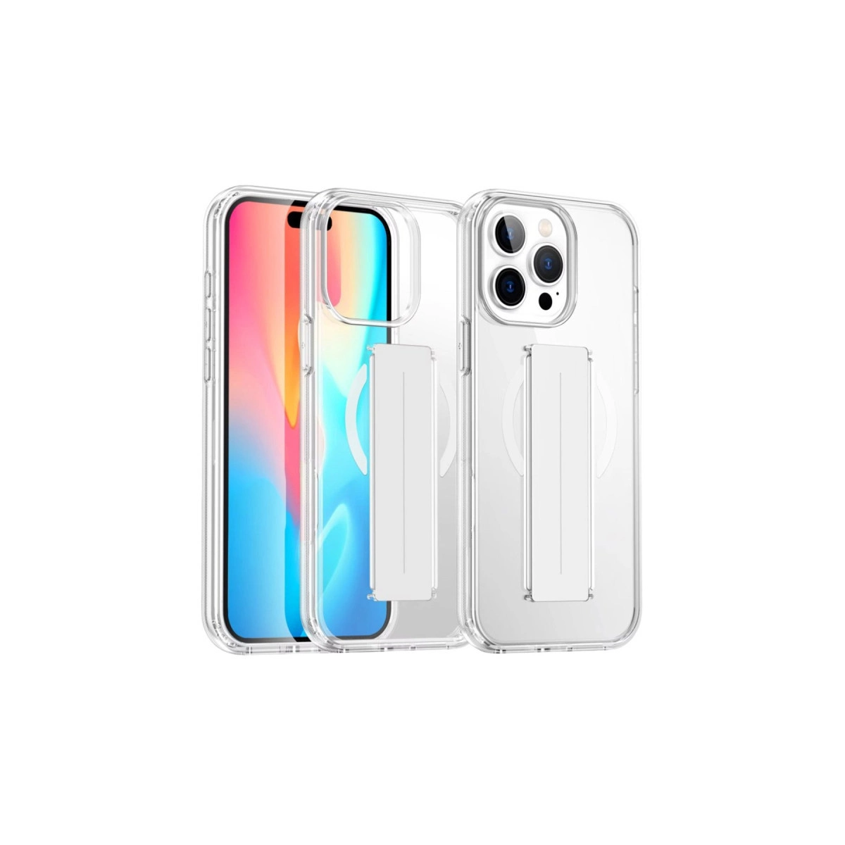 Joko  İphone 15 Pro Max Kılıf Alfa Magsafe Standlı Kapak - Şeffaf