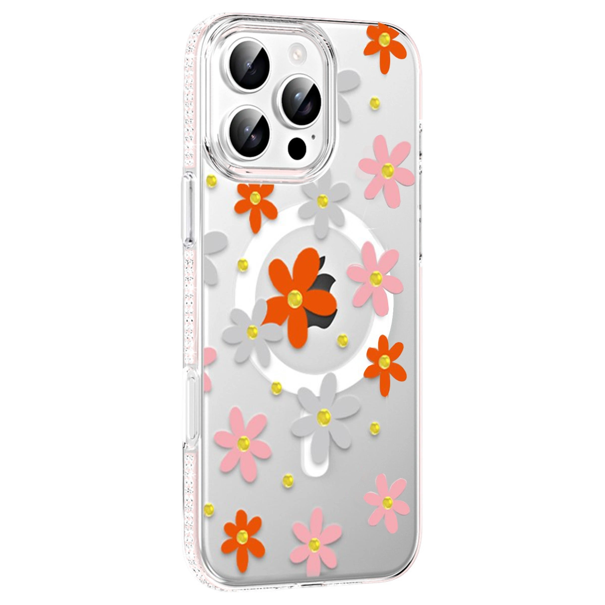 Joko  İphone 16 Pro Floral Magsafe Kapak - Turuncu