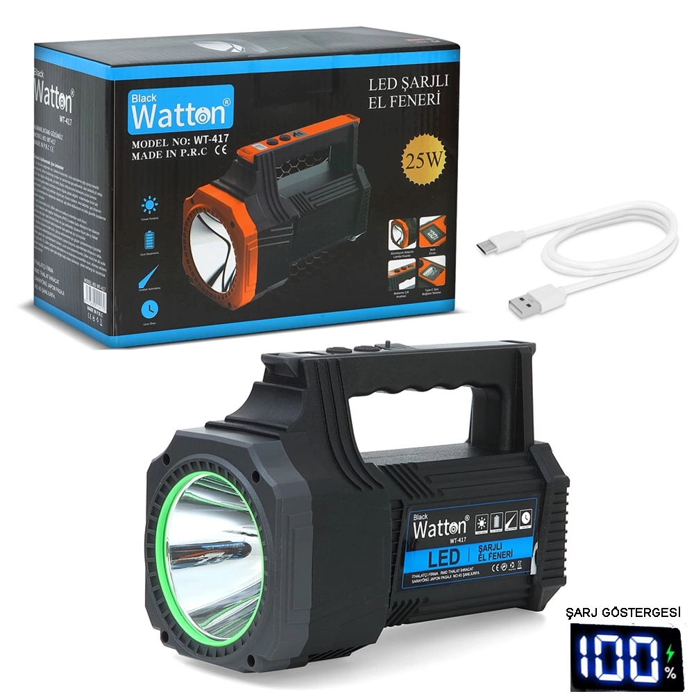 Led Şarjlı El Feneri 25w