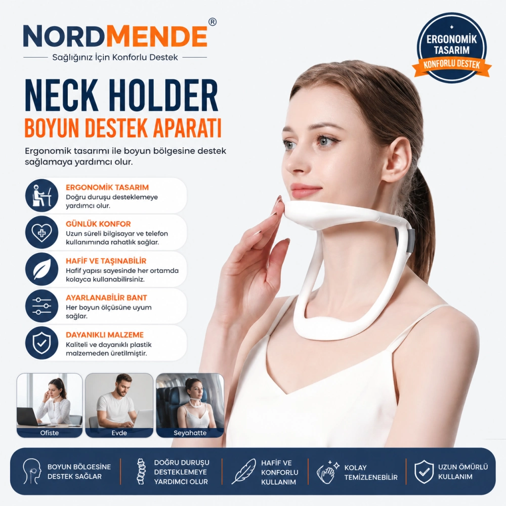 Neck Holder Boyun Destek Aparatı | Ergonomik &amp; Medikal Kullanım